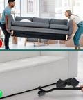 Heavy Duty Metal Furniture Lifter Tool With Three Wheels And Four Raise Blocks for lifting a sofa without scratching floors.