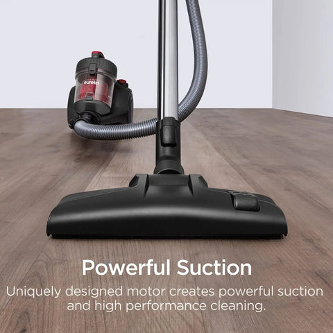 Legit Bagless Canister Vacuum Cleaner With Lightweight Body And Smooth Grip Handle For No Sweat Daily Cleaning Featuring Instant Airflow Controls And Three Zone Settings For Rugs Upholstery And Hardwood Floors on hardwood floor.