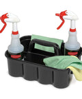 Black Deluxe Carry Caddy For Takeout Drinks And Cleaning Gear On The Go Grab And Go Haul For Coffee Cups Water Bottles