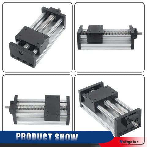 100mm Travel Double Optical Axis Manual Sliding Table With Rock Solid Linear Rail Guide And Ballscrew SFU1605 Handwheel Included For DIY CNC Router Machine And Milling Projects, metal body