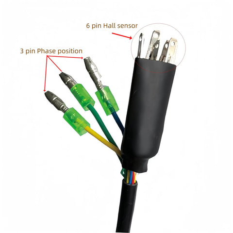 Close-up of 9 Pin Ebike Cable Connector With Hall Sensor 60cm Waterproof Hub Motor Extension Cable For Electric Bike Conversions