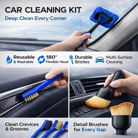All In One 26 Piece Car Detailing Kit With Drill Brushes Pro Grade Detailing Brush Set Wire Bristles Dash Duster Tire Brush
