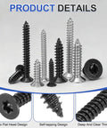 Heavy Duty 50 Pack Torx Flat Head Wood Screws M3 X 12mm Black Stainless Steel highlighted in an assortment of sizes and finishes.