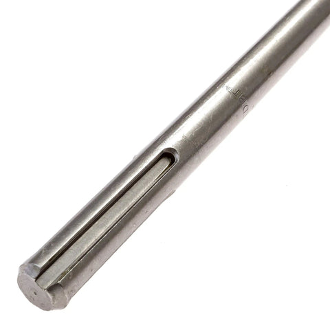 Close-up of shank for 1-3/4 Inch Carbide Tipped SDS Max Drill Bit With 9 Hardened Teeth, 20 Inch Deep Drilling And 24 Inch Overall Length