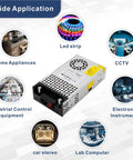 Beefy 24V DC Power Supply 600W 25A Switching Adapter with aluminum shell, wide application for 3D printers, LED strips, CCTV, lab computers.