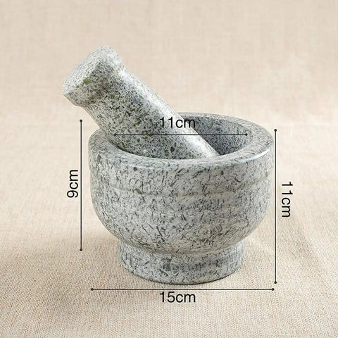 Heavy Duty Granite Mortar And Pestle Set With Anti Slip Base For Grinding Spices Herbs Garlic Pepper Nuts Coffee Beans And More Pro Grade Guacamole And Salad Prep Non Porous Easy To Clean And Durable Kitchen Tool, dimensions shown