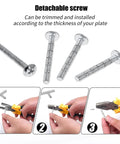 Detachable screws for Stainless Steel Brushed Satin Nickel Cabinet Pulls; images show trimming and installation process.