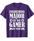 Purple Engineering Student Gamer T Shirt Gift For Men And Women Who Solve Formulas And Level Up In Real Life And Virtual Reality