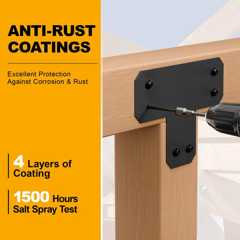 Installing 14 By 6 Inch Wood Structural Screws - 50 Pack Hex Head Lag Screws on timber showing anti-rust coating and layers