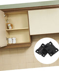 Adjustable Plastic Cabinet Hinges With Torque Friction Folding Support for kitchen and office, shown on open cabinet