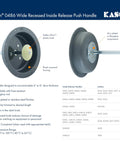 Wide Recessed Inside Release Handle With 6-Inch Length For 56 And 5656 Latches, Recessed Plastic Housing, Safety-Glow Knob