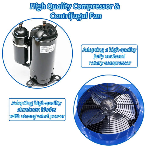 High quality rotary compressor and centrifugal fan for Heavy Duty Industrial Portable Air Conditioner 18700 BTU Knockout Spot Cooler.