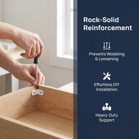 Person using screwdriver to install Beefy Heavy Duty 24 Piece Stainless Steel L Bracket Corner Braces For Wood Shelves And Cabinets 90 Degree Right Angle Supports With Screws Wear Resistant And Versatile Cabinet Mounts
