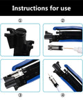 Instructions for Adjustable Coax Cable Crimp Kit With Stripper And 20 F Compression Connectors For RG6 RG59 RG11