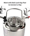 Two Pairs Ball Lock Quick Disconnect Set With 5/16 Gas And 1/4 Liquid Barbs, MFL Swivel Nuts For Easy Hose Changes, Ideal Upgrade For Cornelius Kegging And Homebrew Keg Systems on stainless Cornelius keg