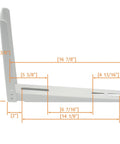Beefy Mini Split Bracket For Ductless Air Conditioner Wall Mount Supports 7000 To 15000 BTU Galvanized Steel With Epoxy Finish Diagram