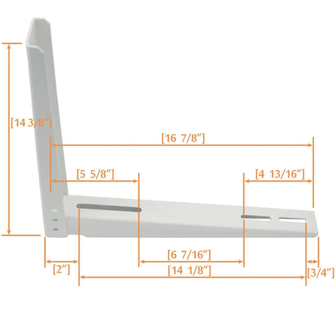 Beefy Mini Split Bracket For Ductless Air Conditioner Wall Mount Supports 7000 To 15000 BTU Galvanized Steel With Epoxy Finish Diagram