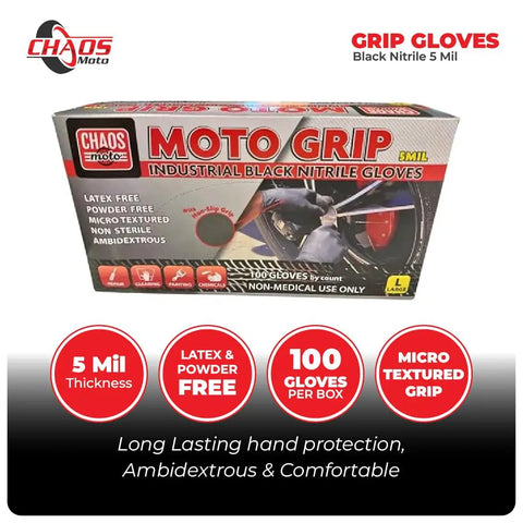 Heavy Duty 5 Mil Nitrile Gloves Latex Free Powder Free Micro Textured Grip For Repair Cleaning Painting And Chemical Work One Box Of 100 Large