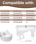 Ice dispenser crusher cover, compatible with various GE Hotpoint refrigerator models, showing part numbers and clear design.