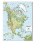 North America Physical Wall Map Laminated Twenty Two By Twenty Eight Inches Dry Erase Ready Bright Colors Kid Friendly