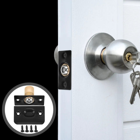 Four Pack Adjustable Stainless Steel And Copper Ball Door Catch With Hidden Positioning Mechanism And Concealed Design on Door
