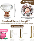 26 Piece Crystal Rose Gold Glass Cabinet Knob Set With 1-1/4 Inch Knobs and 3/4 Inch Bases, 30 mm Decorative Drawer Pulls