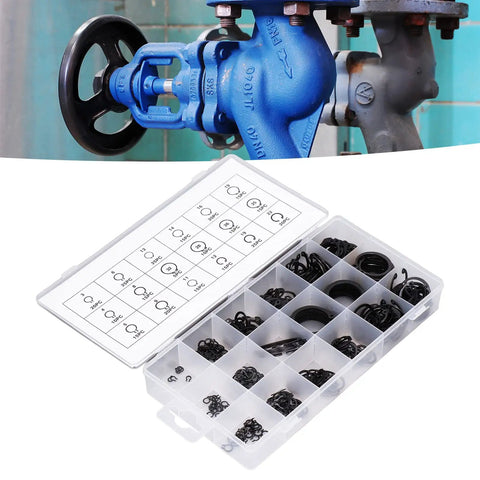 C Clip Circlip Snap Ring Retaining Fastener Hardware Kit With 300 Pcs Assorted Sizes For Machines Vehicles Cylinders