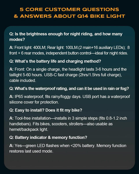 Ultra Slim Rechargeable Bike Lights Front And Rear Set With Five And Six Modes Dual USB C Power IP65 Waterproof For Night Riding On Road And Mountain Trails