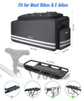 40L Bike Trunk Bag For Rear Rack With Foldable Panniers Ebike Battery Compatible Bag For Electric Bicycle Rear Seat Gear Storage