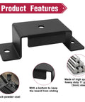 Rock Solid Trailer Stake Pocket Brackets 12 Pack Heavy Steel Inserts For Standard 2x4 Posts And Lumber Black powder coated bracket for secure load stabilization.
