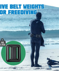 Free diver with 4 Pcs 2.2 Lb Dive Weights Belt For Scuba Diving With Coated Weights Nylon Belt And Metal Quick Release Buckle