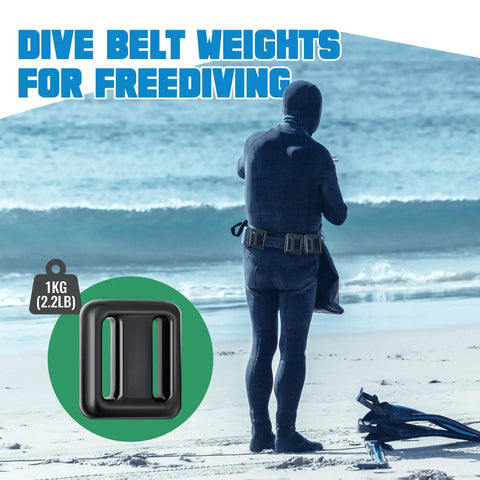 Free diver with 4 Pcs 2.2 Lb Dive Weights Belt For Scuba Diving With Coated Weights Nylon Belt And Metal Quick Release Buckle
