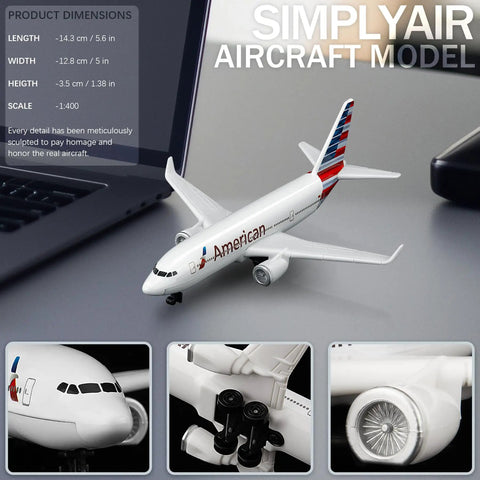 One To Four Hundred Scale Plastic Airplane Model Kit For Collection And Display Ready To Show Off With No Assembly No Base Included Alloy Fuselage And Plastic Fittings Compact 5.6 Inch Length And 5 Inch Wingspan.