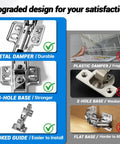Comparison of metal damper and plastic damper with features of 4 Pack Frameless Soft Close Cabinet Hinges 170 Degree Concealed