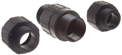 Universal Check Valve Kit For 1 1/4 Inch Or 1 1/2 Inch NPT MIP FIP Plumbing ABS Plastic With Nitrile Buna N Seal Includes Two Adapters