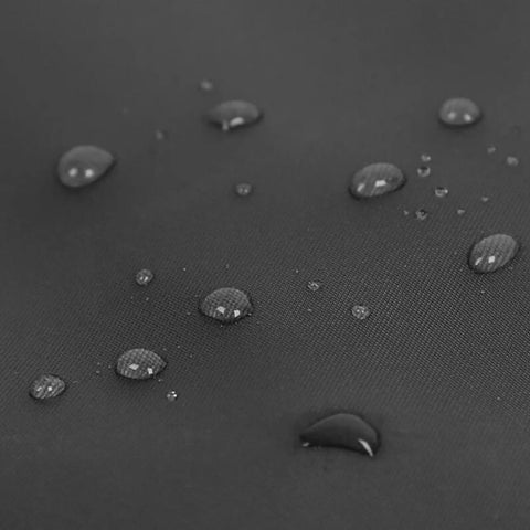 Water droplets on waterproof nylon PVC of Climbing Quickdraw Hanging Storage Bag Foldable Carry Pouch For Gear Organization.