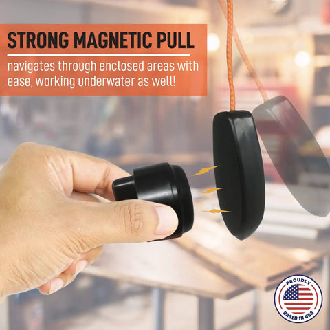 Wire Pulling System With Magnetic Tool Kit For Easy Cable Routing And Wall Installations, Compact Leader held by hand