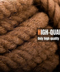 Close-up of Beefy 1 Inch Natural Fiber Rope Twisted 4 Strand Heavy Duty Manila Style Jute Hemp for Garden Landscaping