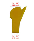 Side view of a yellow nylon insert from Pro Grade Tire Changer Nylon Insert Kit for Duck Head Mount Demount Tools Rim Edge Protector.
