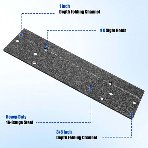 12 Inch Sheet Metal Bender With Dual Folding Depths 3/8 And 1 Inch, detailing folding channels on sturdy 16-gauge steel.