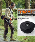 Man using Two Pack 128LD Trimmer Head T25 Replacement For Husqvarna Weed Eater Models 125L-128L in a garden