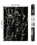 Extra Wide Black White Marble Contact Paper 31.5x197 Inches Peel And Stick Self Adhesive Vinyl Wallpaper roll image