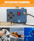 Beefed Up Heavy Duty High Pressure PCP Air Filter Oil Water Separator with 8mm quick connect shown in application scenarios