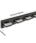 Matte Black 4 Light Bathroom Vanity Light Fixture With LED Dimmable Bulbs, 32W Cool White 6000K, dimensions shown