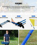 Backyard Badminton Set With Easy Setup Net 4 Steel Shaft Rackets 2 Durable Shuttlecocks Quick Setup Steps and Features
