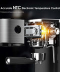 Detailed view of 20 Bar Commercial Espresso Machine With Milk Frother And Steam Wand, showing electronic temperature control.