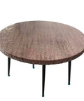 Crystal Clear Round Vinyl Tablecloth For 22 To 26 Inch Tables Heavy Duty Elasticized Fit With Elastic Edges Waterproof Non Yellowing Protection Transparent Plastic Cover That Shields Surfaces From Spills And Scratches, shown on table surface.