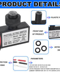 Dusk To Dawn Auto On Off Outdoor Lighting Sensor Switch with Photoelectric Control, includes nuts and washer for easy installation