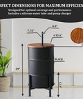 Electric Wooden Water Dispenser For 5-Gallon Bottle With Concealed Storage Silent Rechargeable Motor, dimensions shown