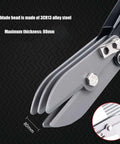 Close-up of Five Blade Metal Sheet Crimping Tool In Steel with detailed view of 3CR13 alloy steel blades and maximum thickness 80mm.